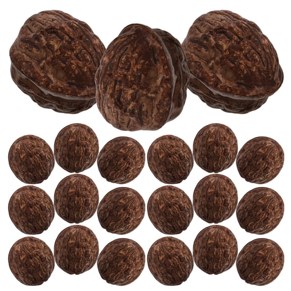 HOOWIFFY 24Pcs Realistic Fake Fruit Artificial Walnut PP Photography Props for Photographers