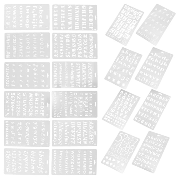 HOOWIFFY 24Pcs Reusable Plastic Alphabet Letter Stencils for All Ages Diy Projects