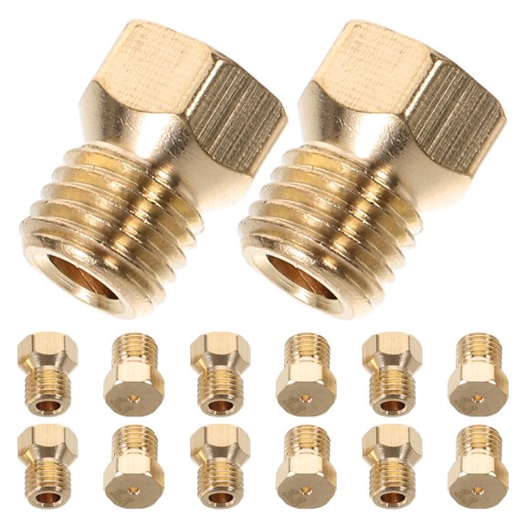HOOWIFFY 25Pcs Copper Thread Burner Nozzle Kit for Gas Stoves Easy Install Gas Orifice Replacement