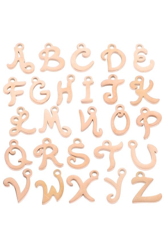 Smooth Edge Rose Gold Letter Charms for Elegant Craft Projects