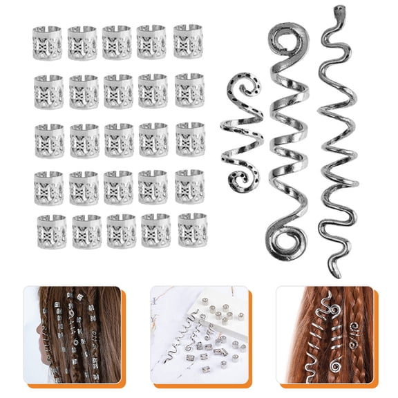 HOOWIFFY Hair Cuffs for Braids Smooth Edges Comfortable Fit Party Decor 28Pcs