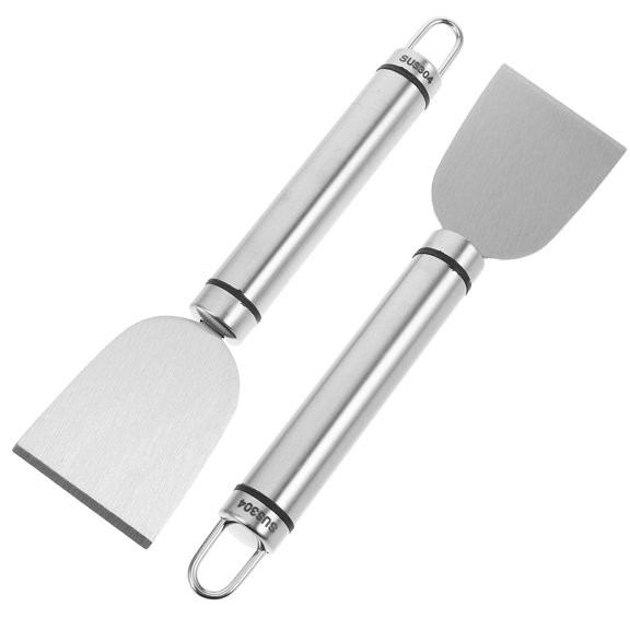 HOOWIFFY 2PCS Freezer Frost Remover Silver Stainless Steel Efficient Tool for Refrigerator Defrosting Households