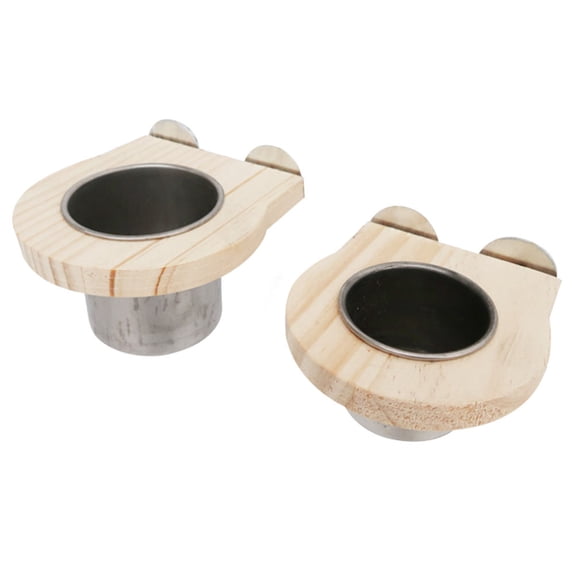 HOOWIFFY 2PCs/Set Parrot Dish Stainless Steel Daily Feeding Cup for Conure