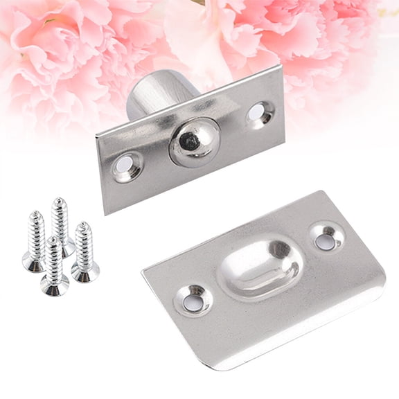 HOOWIFFY 2Pcs Adjustable Ball Catch for Closet Doors Stainless Steel Plated Silver Durable Spring