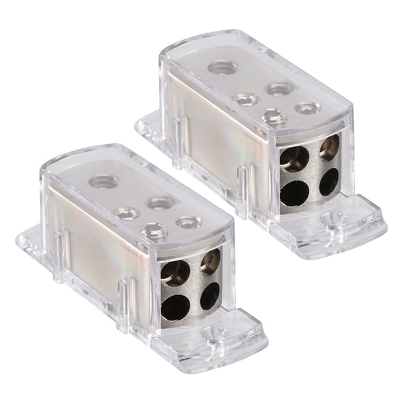 HOOWIFFY 2Pcs Amplifier Splitter Box Zinc Alloy Durable Car Audio Accessories Power Distributor