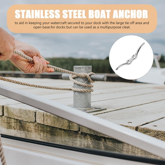 HOOWIFFY 2Pcs Anchor Cleats for Boats Crafted from Stainless Steel for Docks