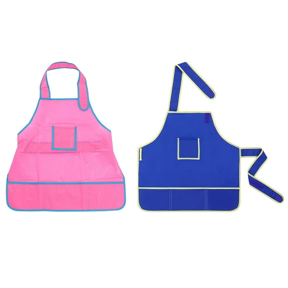 HOOWIFFY 2- Painting Smocks with Adjustable Straps, Stain Resistant Material for Kids and Adults Creativity