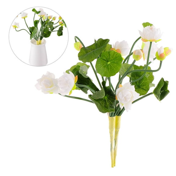 HOOWIFFY 2 Pcs Mini Lotus Flower Indoor Flowers Home Decor for Office Table