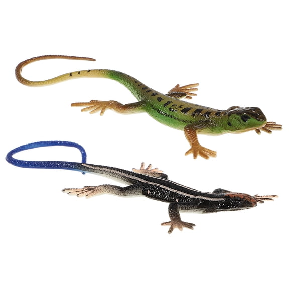 HOOWIFFY 2 Pcs Assorted Color Plastic Lizard Figurines, Lifelike Reptile Decorative Models for Home, Garden, Party Decor