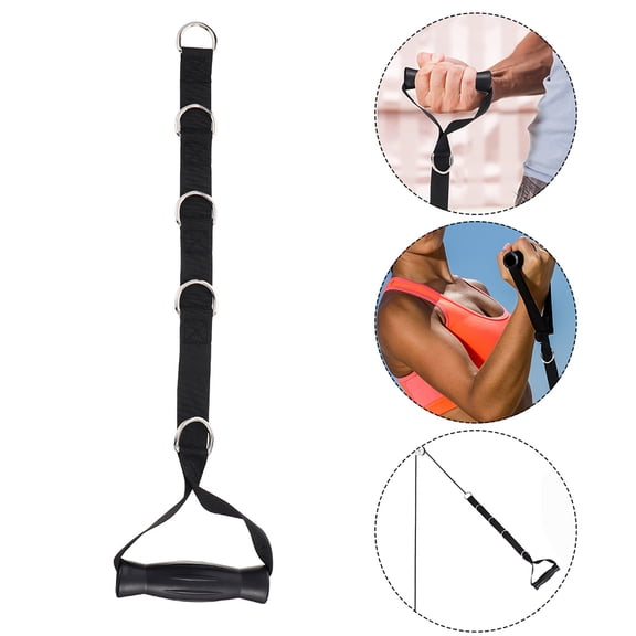 HOOWIFFY 2Pcs Bicep Train Pull Strap Exercise Pull Rope for Convenient Muscle Training Black