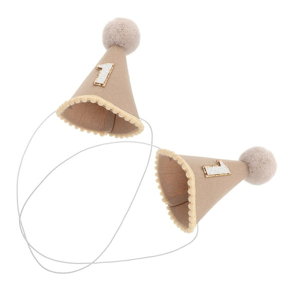 HOOWIFFY 2Pcs Kids Party Hats Felt Craft Photo Props for Birthday Celebrations and Fun Events