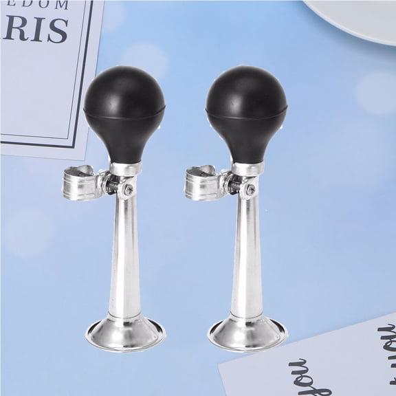 HOOWIFFY 2-Pack Loud Bike Horns Black Air Horn Replacement for Handlebar and Scooter Safety Use