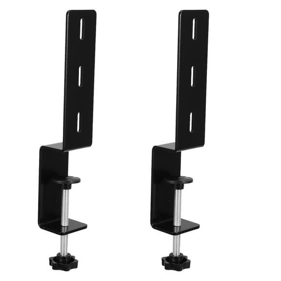 HOOWIFFY Metal Desk Clamp in Black, Universal Fit for Tables, Pegboard Mounting Brackets, 2 Pieces