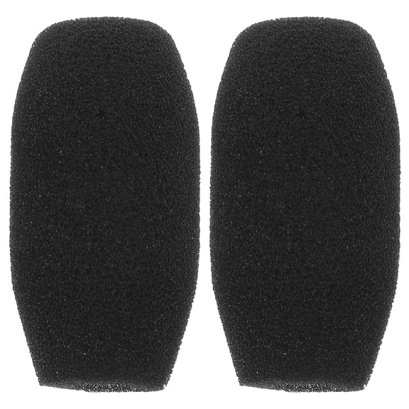 HOOWIFFY 2Pcs Black Lapel Mic Wind Cover Soft Sponge Microphone Shield for Speech and Teaching