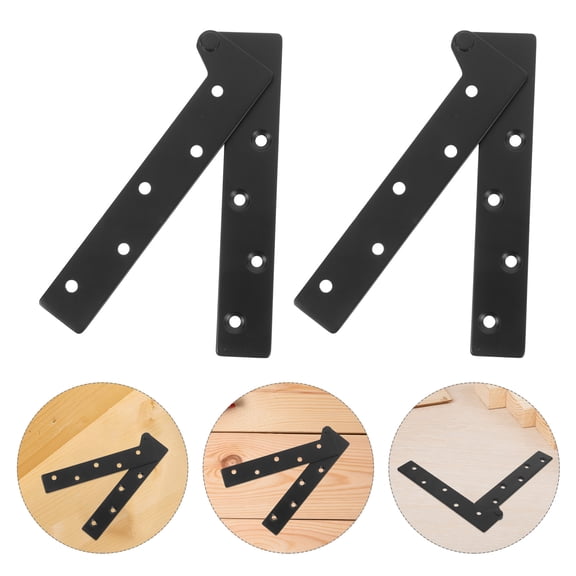 HOOWIFFY 2Pcs Sturdy Black Concealed Door Pivot Hinges Universal Fit for Cabinets and Doors