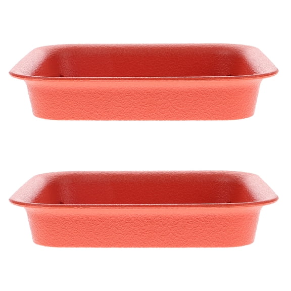 HOOWIFFY Brown Plastic Plant Trays, Set of 2, Lightweight and with Heavy Load Capacity for Indoor and Outdoor Use