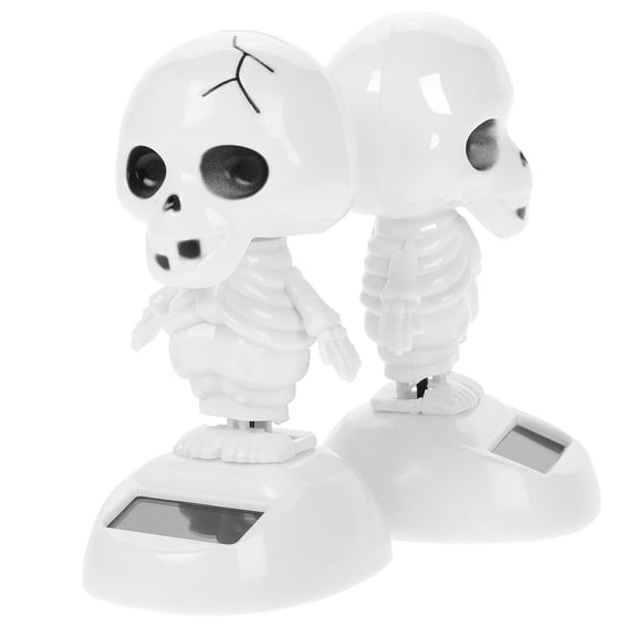 HOOWIFFY 2Pcs Car Accessories Solar Powered Dancing Ghost Decor for Office Table White Plastic