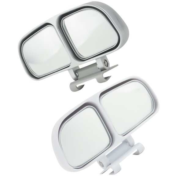 HOOWIFFY 2Pcs Car Rear View Double Mirror Wide Angle Blind Spot Mirror with Durable Glass and ABS