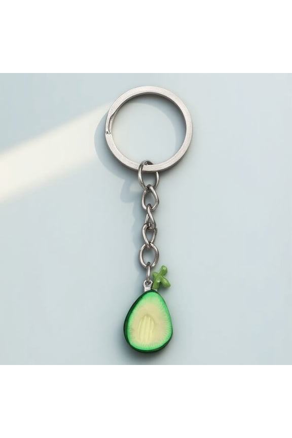 2Pcs Clay Keyring Avocado Shape Keychain for Decoration Use Assorted Colors