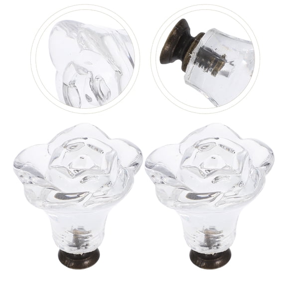 HOOWIFFY 2Pcs Transparent Acrylic Cabinet Knobs Easy to Install for Modern and Vintage Furniture
