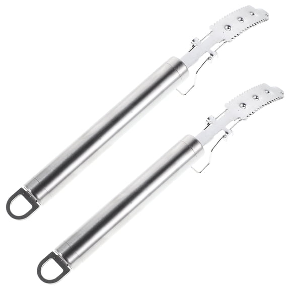 HOOWIFFY 2-Piece Compact Manual Pig Hair Removal Scraper, -Plated Stainless Steel Kitchen Tool for Meat Prep