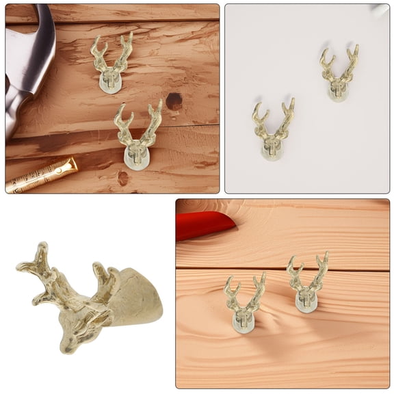 HOOWIFFY Vintage Deer Door Knobs and Drawer Handles, Elegant Design, 2 Pieces for Cabinets and Furniture