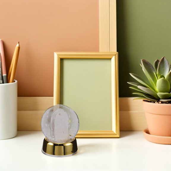 HOOWIFFY 2Pcs DIY Sublimation Photo Frame Globe Golden Double Sided Tabletop Display for Holiday Decoration