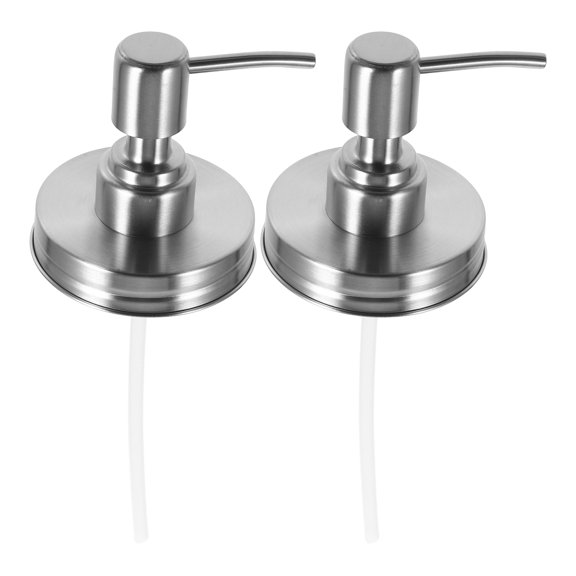 HOOWIFFY 2Pcs Efficient Stainless Steel Pressing Pumps for Soap Lotion and Liquid Container Use
