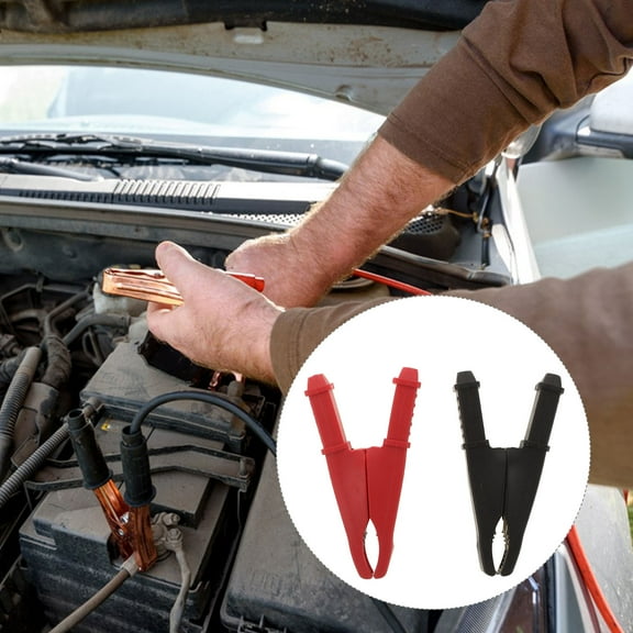 HOOWIFFY 2-Pack Metal Electrical Test Clamps Lightweight Compact Alligator Clips for Home and