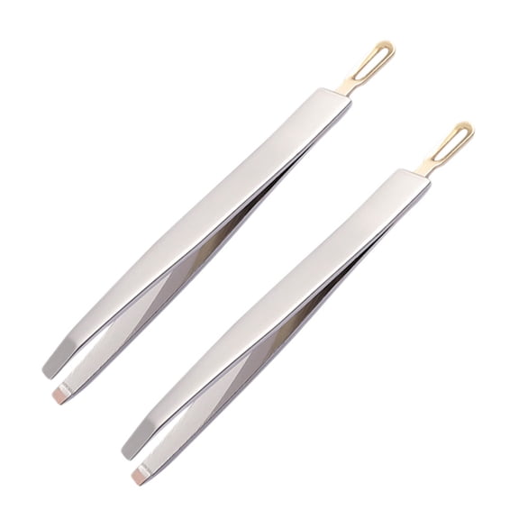 HOOWIFFY Scissor Tweezers Silver Durable and Safe for Eyebrow Styling 2Pcs