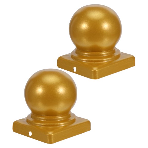 HOOWIFFY 2Pcs Garden Fence Post Caps Metal Ball Top Protector Covers with Weather Resistant Finish