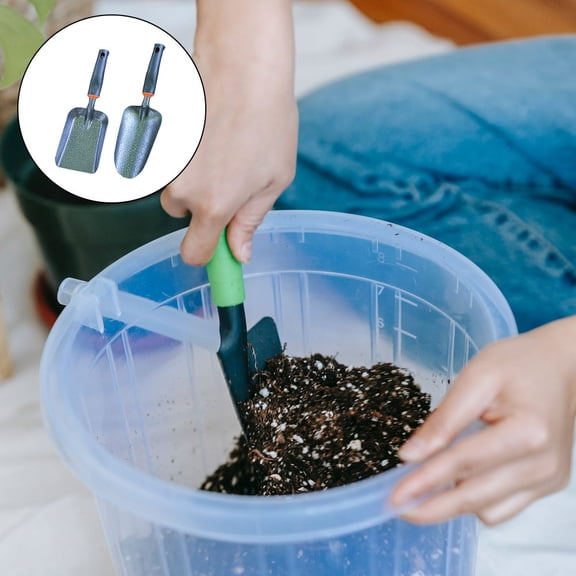 HOOWIFFY 2-Pack Black Gardening Planting Spades with Ergonomic Comfortable Handles for Easy Outdoor Plant Care