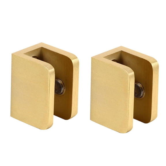 HOOWIFFY Golden Glass Bracket, Wall Mount Shelf Clamp, Sturdy and Smooth, 2Pcs