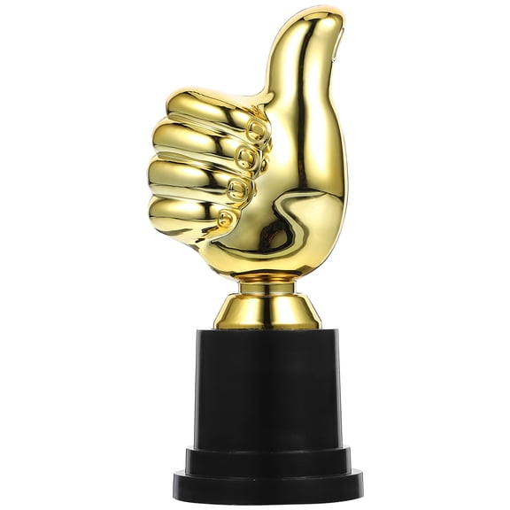 HOOWIFFY Realistic Golden PP Cheer Trophy for Adult Awards and Party Decor 2Pcs