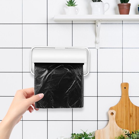 HOOWIFFY Plastic Bag Saver Trash Bag Dispenser Grey 2Pcs for Home Hotel