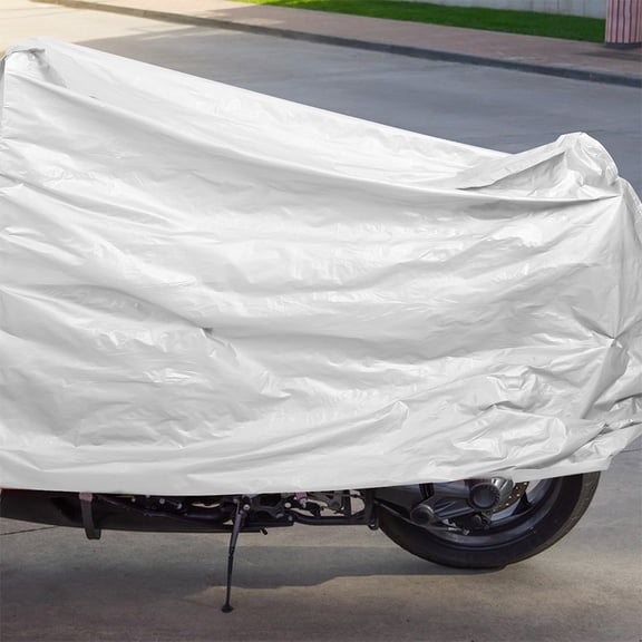 HOOWIFFY Electric Bike Cover PEVA Protective Motorcycle Dust Rain White 2 Pieces