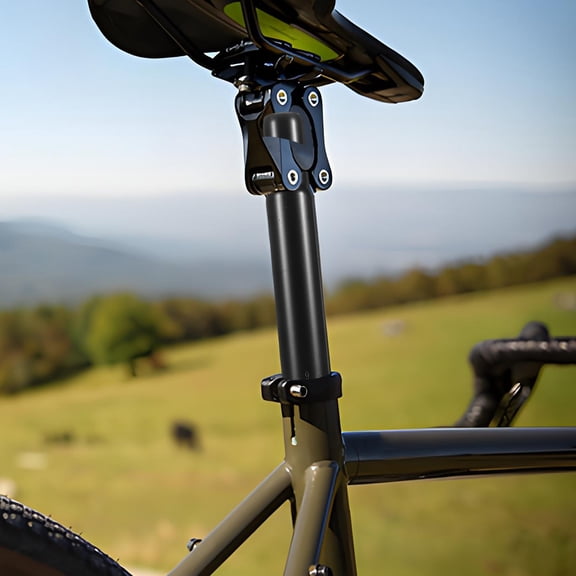 HOOWIFFY Mountain Bike Iron Seat Post, Extended Tube, Ergonomic Design, Black, 2Pcs