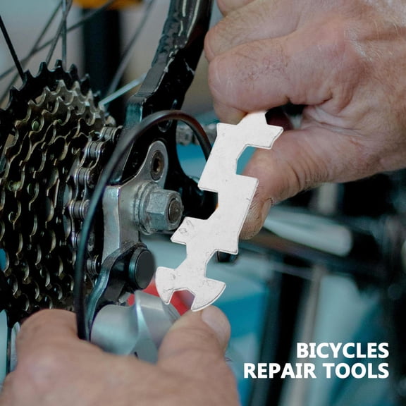 HOOWIFFY 2Pcs Steel Spoke Wrench Bicycle Repair Tool Plated Silver for Bike Maintenance