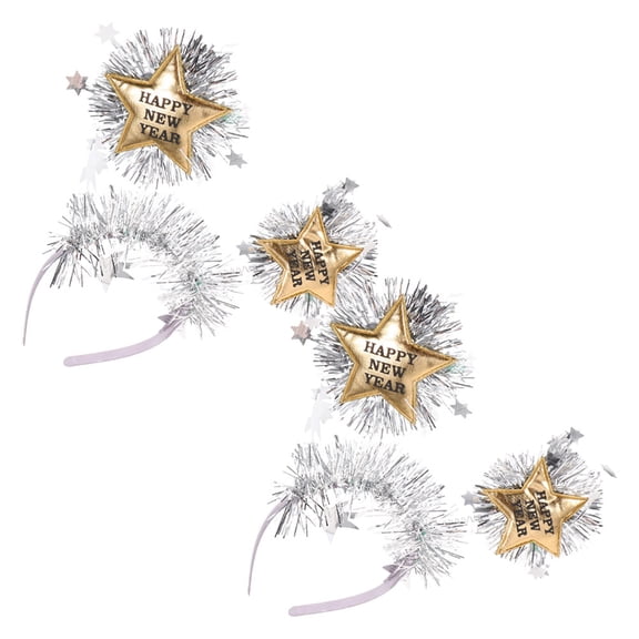 HOOWIFFY 2-Pack New Year Hair Accessories with Unique Design for Holiday Party and Photo Booth Props