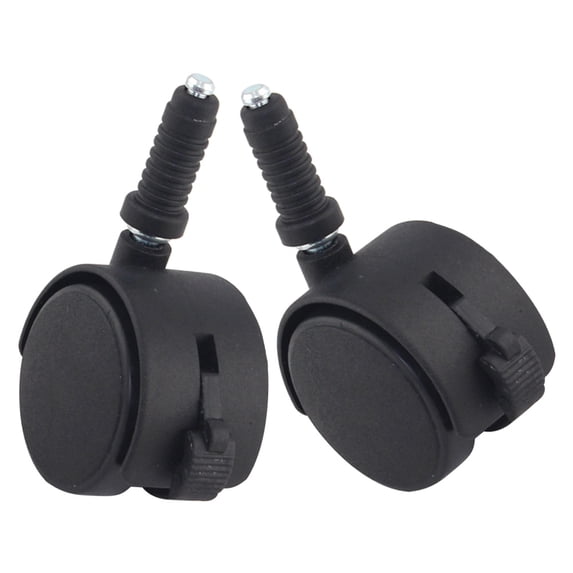 HOOWIFFY 2Pcs Black Office Chair Wheels with Brake for Easy Movement and Secure Locking