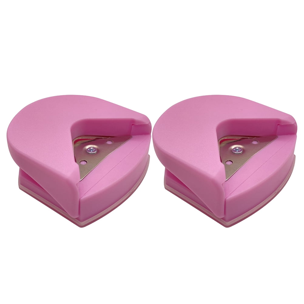 HOOWIFFY 2Pcs Pink Plastic Corner Punch for Rounding Corners Paper Crafts and Business Cards Diy Design