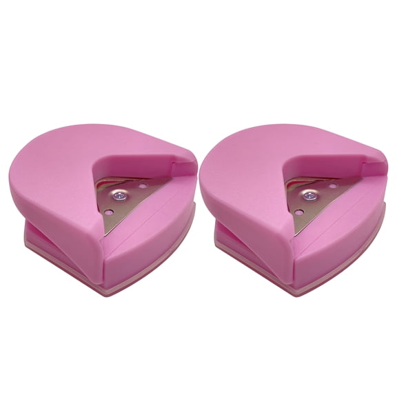 HOOWIFFY 2Pcs Pink Plastic Corner Punch for Rounding Corners Paper Crafts and Business Cards Diy Design