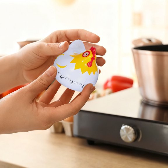 HOOWIFFY 2Pcs Plastic Cooking Timer Mechanical Hen Shape Kitchen Gadget for Home and Restaurant Use