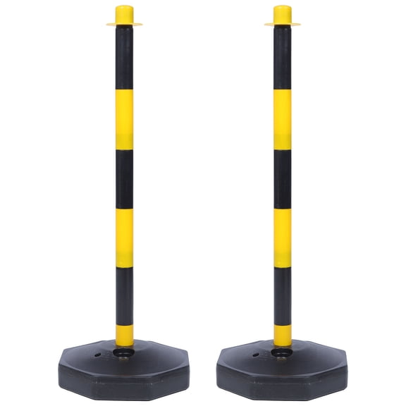 HOOWIFFY 2Pcs Plastic Safety Cones with Water Filled Base Durable Traffic Warning Columns for Parking