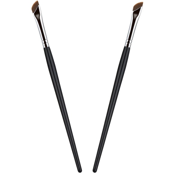 HOOWIFFY Angled Makeup Brush Black Ergonomic Design for Smooth Eye Makeup 2Pcs