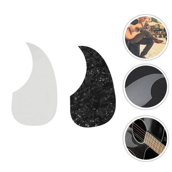 HOOWIFFY 2Pcs Professional Guitar Pickguard Clear Comma Shaped for Acoustic Guitar Care