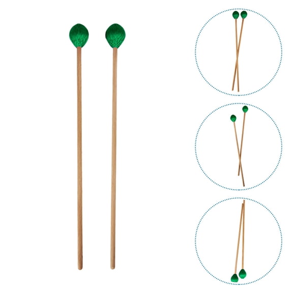 HOOWIFFY Durable Marimba Mallets Purple Beech Wood Handles Smooth Surface for Performance 2Pcs