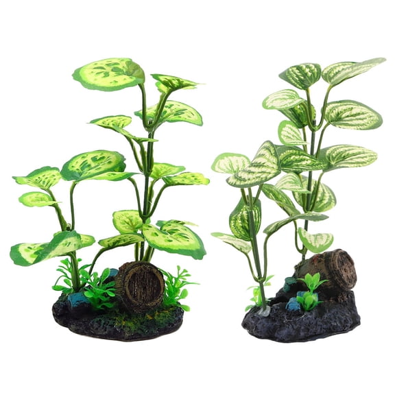HOOWIFFY Lifelike Aquatic Plants Assorted Color Plastic Resin for Aquarium Decoration