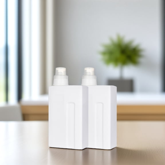 HOOWIFFY Detergent Emty Bottle White 2Pcs 9.82X4.48X2.20in