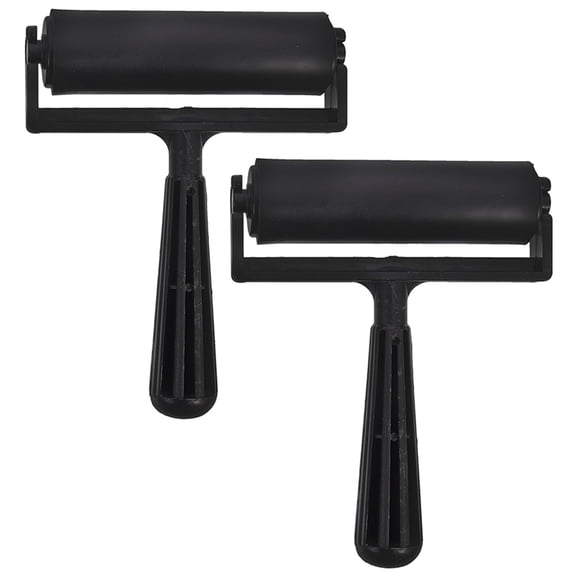 HOOWIFFY Durable Ink Rollers Black Plastic Easy to Use for Printmaking and Stamping Hoowiffy 2Pcs
